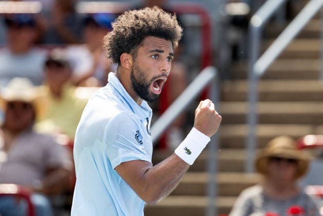 August 6, 2026, Montreal, Quebec, Canada: ARTHUR FILS (18) from France reaction after winning first set in match against Mariano Navone from Argentina in third round at Canadian Open at IGA stadium in Montreal, Quebec, Canada on 2026-08-06 TENNIS: Canadian Open Montreal 2026  - ZUMAl189 20260806_zsp_l189_026 Copyright: xYannickxLegarex