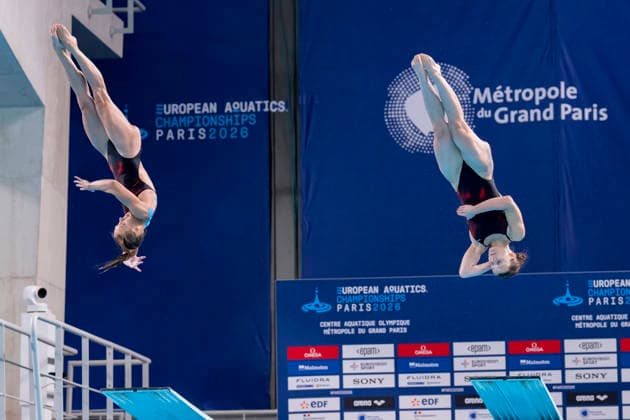France, Paris, Centre Aquatique Olympique Metropole du Grand Paris, 06.08.2026, European Aquatics Championships Artistic Swimming, Day 7, Women™s Synchronised 3m Springboard Final, Aleksandra Blazowaka and Kaja Skrzek of Poland, Photo by Eibner Pressefoto Tino Henschel European Aquatics Championships Artistic Swimming, Day 7, Women™s Synchronised 3m Springboard Final Paris *** France, Paris, Centre Aquatique Olympique Metropole du Grand Paris, August 6, 2026, European Aquatics Championships – Artistic Swimming, Day 7, Women’s Synchronized 3m Springboard Final, Aleksandra Blazowaka and Kaja Skrzek of Poland, Photo by Eibner Pressefoto Tino Henschel European Aquatics Championships Artistic Swimming, Day 7, Women’s Synchronized 3m Springboard Final, Paris Copyright: xEibnerxPressefotox