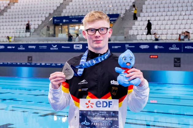 France, Paris, Centre Aquatique Olympique Metropole du Grand Paris, 06.08.2026, European Aquatics Championships Artistic Swimming, Day 7, Mens 10m Platform Final, Jaden Eikermann of Germany, Photo by Eibner Pressefoto Tino Henschel European Aquatics Championships Artistic Swimming, Day 7, Mens 10m Platform Final Paris *** France, Paris, Centre Aquatique Olympique Metropole du Grand Paris, August 6, 2026, European Aquatics Championships – Artistic Swimming, Day 7, Men’s 10-meter Platform Final, Jaden Eikermann of Germany, Photo by Eibner Pressefoto Tino Henschel European Aquatics Championships – Artistic Swimming, Day 7, Men’s 10-meter Platform Final, Paris Copyright: xEibnerxPressefotox