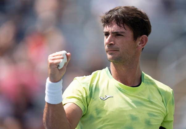 August 6, 2026, Montreal, Pq, Canada: Mariano Navone of Argentina reacts during his game against Arthur Fils of France during third round tennis action at the National Bank Open in Montreal on Thursday, Aug. 6, 2026. Canada News - August 6, 2026  - ZUMAc35_ 20260806_zaf_c35_022 Copyright: xChristinnexMuschix