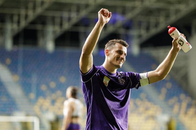 SOCCER - UEFA ECL, Beitar vs A.Wien PLOIESTI,ROMANIA,06.AUG.26 - SOCCER - UEFA Conference League, qualification, Beitar Jerusalem vs FK Austria Wien. Image shows the rejoicing of Manfred Fischer (A.Wien).  GEPAxpictures xArminxRauthner