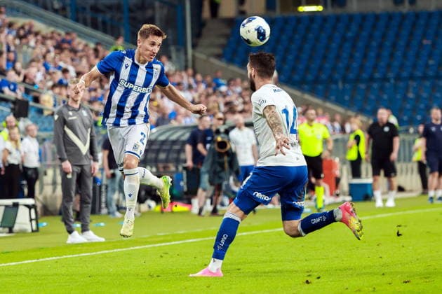 06.08.2026 POZNAN, ENEA STADION PRZY BULGARSKIEJ PILKA NOZNA (FOOTBALL), KWALIFIKACJE UEFA EUROPA LEAGUE TRZECIA RUNDA ( UEFA EUROPA LEAGUESYLWETKA THIRD QUALIFYING ROUND 1ND LEG ), SEZON 2026 2027 MECZ LECH POZNAN - KI KLAKSVIK NZ. (L) JOEL PEREIRA FOTO JAKUB PIASECKI CYFRASPORT NEWSPIX.PL --- newspix.pl 