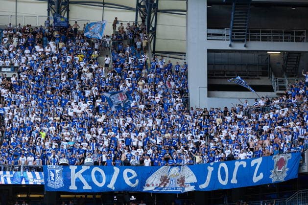 Poznan 06.08.2026. Football UEFA Europa League match between Lech Poznan and Klaksvik in Poznan, Poland --- Mecz pilka nozna UEFA Europa League pomiedzy Lechem Poznan a Klaksvik w Poznaniu Persons Shown : kibice Lecha Poznan Fot. Tomasz Kluczynski Arena Akcji NEWSPIX.PL --- newspix.pl 