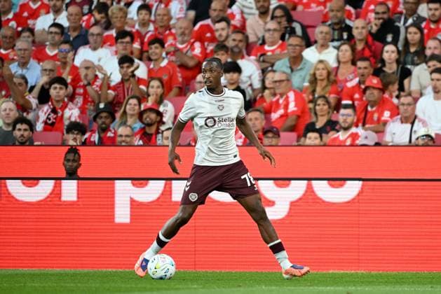 Laurent Mendy of Heart of Midlothian Benfica v Hearts, UEFA Europa League, 3rd Qualifying Round, Football, Estadio da Luz, Lisbon, Portugal - 06 Aug 2026Lisbon Estadio da Luz Scotland Portugal  Copyright: xZedxJameson Shutterstockx 17050166ay