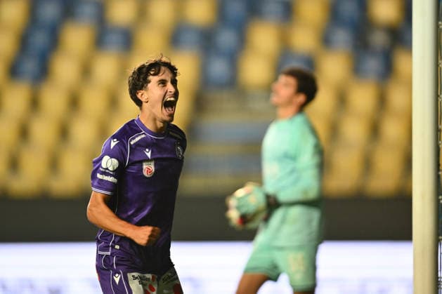 Beitar Jerusalem v Austria Wien - UEFA Conference League Sanel Saljic of Austria Wien celebrates after scoring his side s second goal during the UEFA Conference League game between Beitar Jerusalem and Austria Wien at the Ilie Oana Stadium in Ploiesti, Romania, on August 6, 2026. Ploiesti Romania  Copyright: xAlexxNicodimx originalFilename:nicodim-uefaconf260806_np7ic.jpg