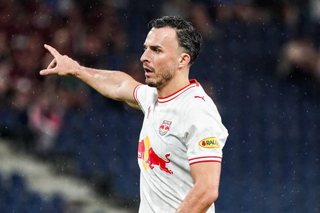 Fussball: Österreich: UEFA Europa League Qualifikation 2026 2027 - 3. Runde, 06.08.2026 - FC Red Bull Salzburg (Österreich) vs. Pafos FC (Zypern) - Red Bull Arena (Wals-Siezenheim, Österreich); Haris Tabakovic (FC Salzburg) *** Soccer Austria UEFA Europa League Qualifying 2026–2027, Round 3, August 6, 2026, FC Red Bull Salzburg (Austria) vs. Pafos FC (Cyprus), Red Bull Arena, Wals-Siezenheim, Austria, Haris Tabakovic, FC Salzburg Copyright: xLUKAxKOLANOVICx