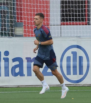 06.08.2026, FC Bayern Muenchen Training, Fussball, im Bild: Bryan Zaragoza (FC Bayern Muenchen) *** August 6, 2026, FC Bayern Munich Training, Soccer, Sports, Pictured: Bryan Zaragoza, FC Bayern Munich