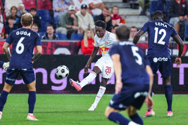 SOCCER - UEFA EL, RBS vs Pafos SALZBURG,AUSTRIA,06.AUG.26 - SOCCER - UEFA Europa League, qualification, Red Bull Salzburg vs Pafos FC. Image shows Edmund Baidoo (RBS).  GEPAxpictures xDavidxGeieregger
