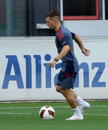 06.08.2026, FC Bayern Muenchen Training, Fussball, im Bild: Bryan Zaragoza (FC Bayern Muenchen) *** August 6, 2026, FC Bayern Munich Training, Soccer, Sports, Pictured: Bryan Zaragoza, FC Bayern Munich