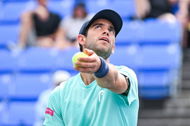 MONTREAL, QC - AUGUST 06: Nuno Borges (POR) serves the ball during a third round match at National Bank Open on August 06, 2026 at IGA Stadium in Montreal, QC (Photo by David Kirouac Icon Sportswire) TENNIS: AUG 06 National Bank Open EDITORIAL USE ONLY Icon26080603326