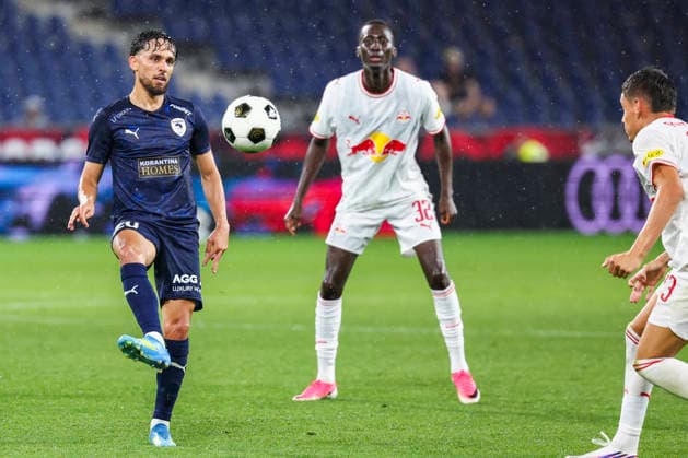 SOCCER - UEFA EL, RBS vs Pafos SALZBURG,AUSTRIA,06.AUG.26 - SOCCER - UEFA Europa League, qualification, Red Bull Salzburg vs Pafos FC. Image shows Gabriel Teixeira (Pafos).  GEPAxpictures xDavidxGeieregger