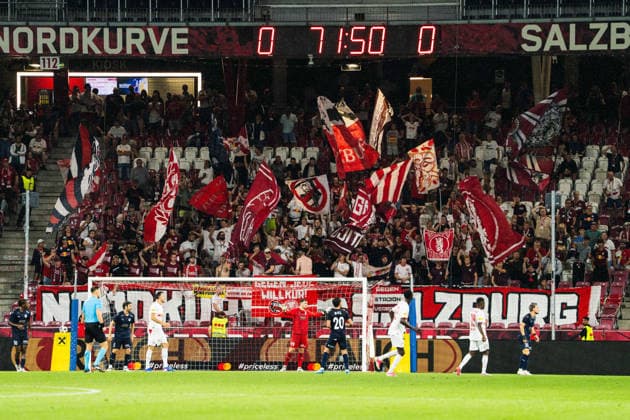 SOCCER - UEFA EL, RBS vs Pafos SALZBURG,AUSTRIA,06.AUG.26 - SOCCER - UEFA Europa League, qualification, Red Bull Salzburg vs Pafos FC. Image shows both teams.  GEPAxpictures xJulioxArellano
