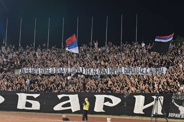 PARTIZAN vs TOBOL SUPPORTERS football Partizan vs Tobol UEFA Conference league qualification match at Partizan stadium, Belgrade 06.08.2026 Foto: FOOTBALL, QUALIFICATION, UEFA CONFERENCE LEAGUE, PARTIZAN, TOBOL Belgrade Partizan stadium Serbia Copyright: xMarkoxMetlas xMNxPressx