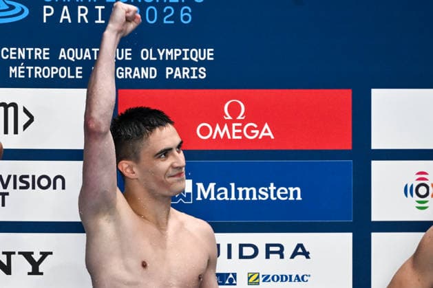 Ruslan Ternovoi Neutral Athlete B celebrates after the diving 10m Platform Men Final during the European Aquatics Championships at the Olympic Aquatic Center in Paris (France), August 6, 2026. Andrea Masini Deepbluemedia Insidefoto