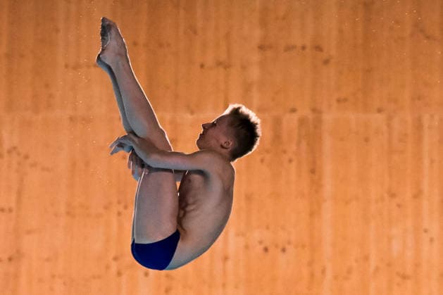 Miroslav Kiselev Neutral Athlete B competes in the diving 10m Platform Men Preliminary during the European Aquatics Championships at the Olympic Aquatic Center in Paris (France), August 6, 2026. Giorgio Scala DBM - Deepbluemedia Insidefoto