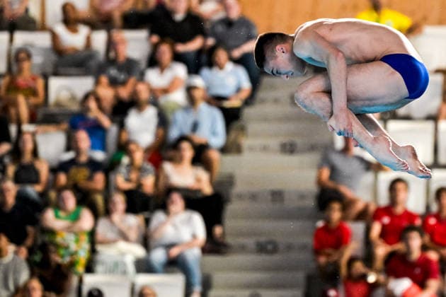 Ruslan Ternovoi Neutral Athlete B competes in the diving 10m Platform Men Preliminary during the European Aquatics Championships at the Olympic Aquatic Center in Paris (France), August 6, 2026. Giorgio Scala DBM - Deepbluemedia Insidefoto