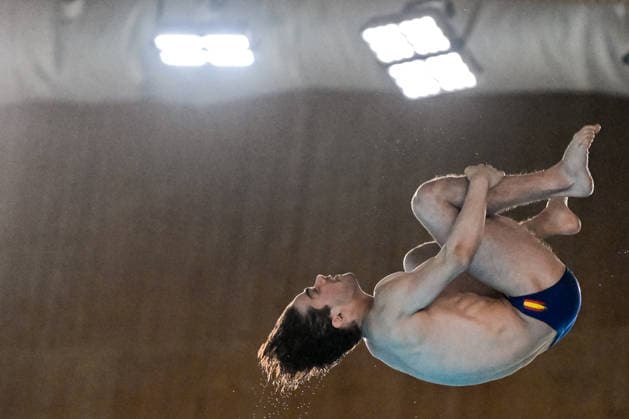 Jorge Rodriguez Ledesma of Spain competes in the diving 10m Platform Men Preliminary during the European Aquatics Championships at the Olympic Aquatic Center in Paris (France), August 6, 2026. Giorgio Scala DBM - Deepbluemedia Insidefoto