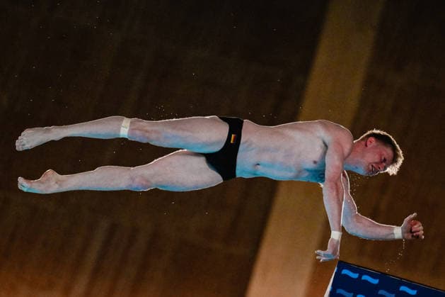 Jaden Shiloh Eikermann Gregorchuk of Germany competes in the Diving Men s 10m Platform Final during the European Aquatics Championships at the Olympic Aquatic Center in Paris (France), August 6, 2026. Andrea Masini Deepbluemedia Insidefoto