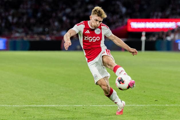AFC Ajax v Shelbourne FC - UEFA Conference League AMSTERDAM, NETHERLANDS - AUGUST 6: Oliver Edvardsen of AFC Ajax during the UEFA Conference League match between AFC Ajax and Shelbourne FC at Johan Cruijff Arena on August 6, 2026 in Amsterdam, Netherlands. Amsterdam Johan Cruijff Arena Netherlands Content not available for redistribution in The Netherlands directly or indirectly through any third parties. Copyright: xMarcelxvanxPlateringenx