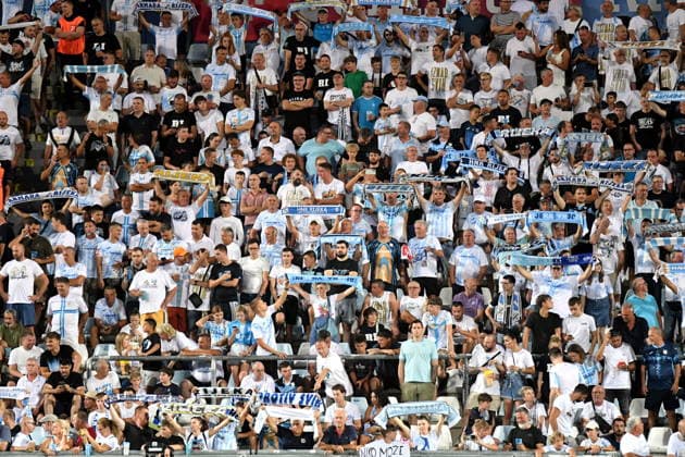 Croatia, Rijeka, 060826. Rujevica Stadium. Football match of the 3rd qualifying round of the Conference League, Rijeka - Ilves. In the photo: fans. Photo: Damir Skomrlj CROPIX Copyright: xxDamirxSkomrljx rijeka_ilves2-060826