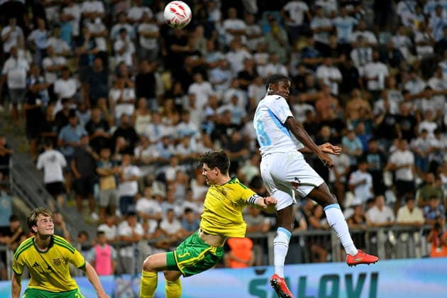 Croatia, Rijeka, 060826. Rujevica Stadium. Football match of the 3rd qualifying round of the Conference League, Rijeka - Ilves. In the photo: Sauli Vaisanen, Daniel Adu-Adjei. Photo: Damir Skomrlj CROPIX Copyright: xxDamirxSkomrljx rijeka_ilves26-060826