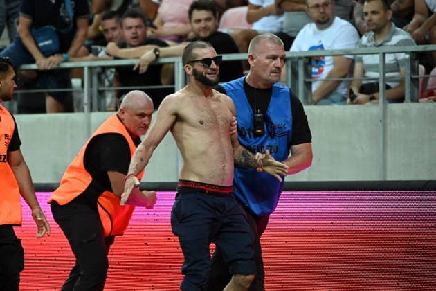 MISZKOLC 06.08.2026 PIERWSZY MECZ III RUNDA ELIMINACJYJNA LIGA KONFERENCJI SEZON 2026 27: HAPOEL TEL AVIV - GKS KATOWICE --- UEFA CONFERENCE LEAGUE THIRD QUALIFYING ROUND FIRST MATCH: HAPOEL TEL AVIV - GKS KATOWICE KIBIC AWANTURA OCHRONA FOT. KRZYSZTOF HELIOS 400MM NEWSPIX.PL --- newspix.pl 