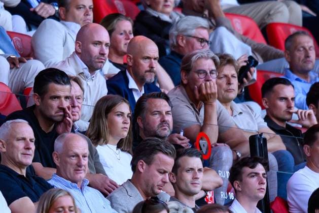 ENSCHEDE , 06 08-2026 , Stadium Grolsch Veste , season 2026 2027 , UEFA Europa League play-off football , match between FC Twente and FC DAC 1904 , picture shows FC Twente Algemeen directeur van FC Twente Dominique Scholten FC Twente technisch directeur Erik ten Hag Twente - DAC 1904  x205494278x Copyright: