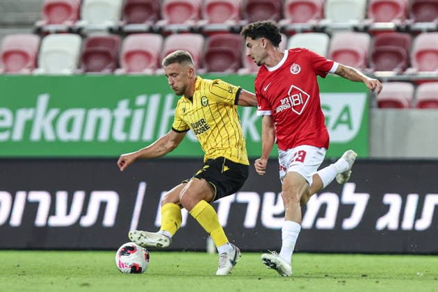 06.08.2026, Miszkolc Liga Konferencji UEFA sezon 2026 27 runda III kwalifikacji, Hapoel Tel Aviv - GKS Katowice - UEFA Conference League football Match season 2026 27 round III qualification Hapoel Tel Awiw - GKS Katowice Nz. Bartosz Wolski Amit Lemkin Fot. Michal Chwieduk Arena Akcji NEWSPIX.PL --- newspix.pl 