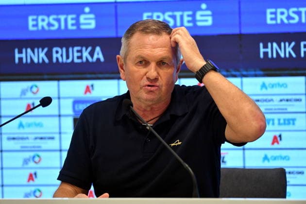 Croatia, Rijeka, 060826. Rujevica Stadium. Matjaz Kek held a press conference, PK, Pressekonferenz after the 3rd preliminary round match of the Conference League, Rijeka - Ilves. Photo: Damir Skomrlj CROPIX Copyright: xxDamirxSkomrljx kek2-060826