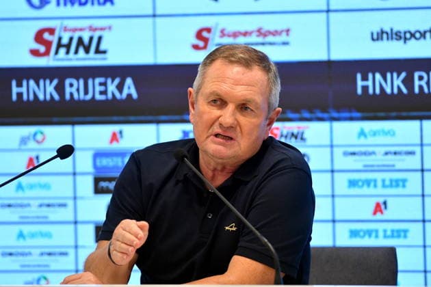 Croatia, Rijeka, 060826. Rujevica Stadium. Matjaz Kek held a press conference, PK, Pressekonferenz after the 3rd preliminary round match of the Conference League, Rijeka - Ilves. Photo: Damir Skomrlj CROPIX Copyright: xxDamirxSkomrljx kek3-060826
