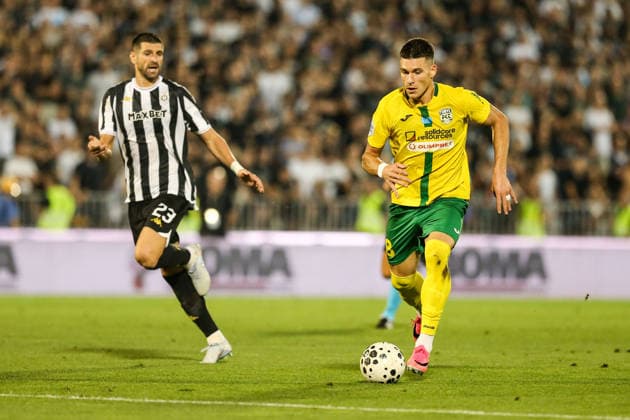 FK Partizan v Tobol - Conference League - Qualification Semi-finals BELGRADE, SERBIA - AUGUST 6: Stefan Mitrovic (23) of Partizan in action during the Conference League Qualification semi-final match between FK Partizan and Tobol at Partizan Stadium in Belgrade, Serbia on August 6, 2026. Filip Stevanovic Anadolu Belgrade Serbia. Editorial use only. Please get in touch for any other usage.  Copyright: x2026xAnadoluxFilipxStevanovicx