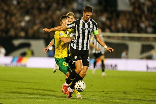 FK Partizan v Tobol - Conference League - Qualification Semi-finals BELGRADE, SERBIA - AUGUST 6: Nikola Simic (40) of Partizan in action during the Conference League Qualification semi-final match between FK Partizan and Tobol at Partizan Stadium in Belgrade, Serbia on August 6, 2026. Filip Stevanovic Anadolu Belgrade Serbia. Editorial use only. Please get in touch for any other usage.  Copyright: x2026xAnadoluxFilipxStevanovicx