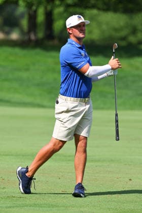 BEDMINSTER, NJ - AUGUST 06: Bryson DeChambeau, Crushers GC captain of the LIV Golf League hits from the 9th fairway during the first round of LIV Golf New York on August 6, 2026 at Trump National Golf Club in Bedminster, New Jersey. (Photo by Rich Graessle Icon Sportswire) GOLF: AUG 06 LIV Golf New York EDITORIAL USE ONLY Icon260806298821