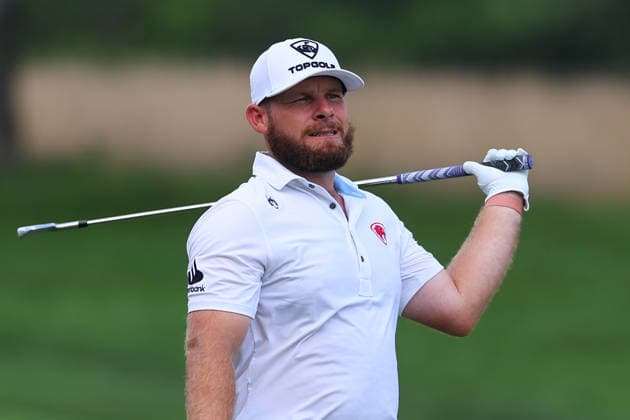 BEDMINSTER, NJ - AUGUST 06: Tyrrell Hatton of Legion XIII of the LIV Golf League plays from the 9th fairway during the first round of LIV Golf New York on August 6, 2026 at Trump National Golf Club in Bedminster, New Jersey. (Photo by Rich Graessle Icon Sportswire) GOLF: AUG 06 LIV Golf New York EDITORIAL USE ONLY Icon260806299081