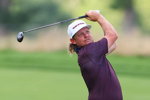 BEDMINSTER, NJ - AUGUST 06: Cameron Smith captain of Ripper GC plays from the 9th fairway during the first round of LIV Golf New York on August 6, 2026 at Trump National Golf Club in Bedminster, New Jersey. (Photo by Rich Graessle Icon Sportswire) GOLF: AUG 06 LIV Golf New York EDITORIAL USE ONLY Icon260806299191