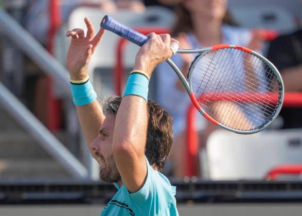 August 6, 2026, Montreal, Pq, Canada: Cameron Norrie of Great Britain reacts during his game against Alex de Minaur of Australia during third round tennis action at the National Bank Open in Montreal on Thursday, Aug. 6, 2026. Canada News - August 6, 2026  - ZUMAc35_ 20260806_zaf_c35_056 Copyright: xChristinnexMuschix