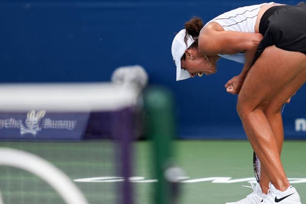 National Bank Open 2026 - Day 6 TORONTO, CANADA - AUGUST 6 : Madison Keys of United States celebrates a point against Marta Kostyuk of Ukraine in the round of 32 during the WTA, Tennis Damen 1000 National Bank Open in Toronto, Ontario, Canada on August 6, 2026. Mert Alper Dervis Anadolu Ontario Canada. Editorial use only. Please get in touch for any other usage.  Copyright: x2026xAnadoluxMertxAlperxDervisx