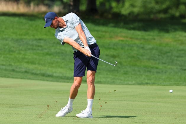 BEDMINSTER, NJ - AUGUST 06: Thomas Pieters of 4Aces GC plays from the 9th fairway during the first round of LIV Golf New York on August 6, 2026 at Trump National Golf Club in Bedminster, New Jersey. (Photo by Rich Graessle Icon Sportswire) GOLF: AUG 06 LIV Golf New York EDITORIAL USE ONLY Icon260806299361