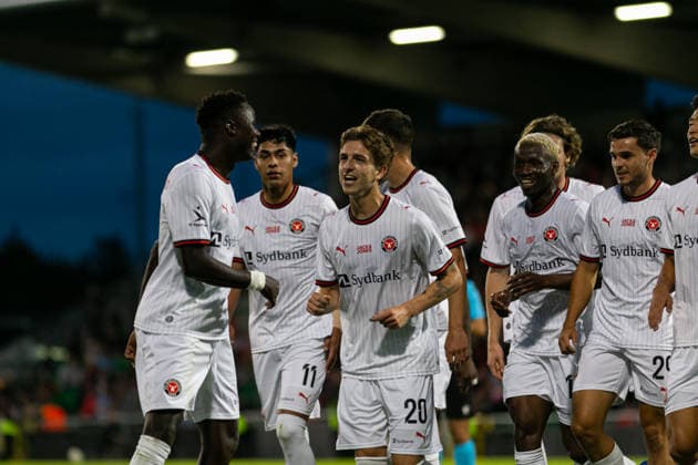 seen celebration after score goal during UEFA Conference League qualifying game between teams of Bohemians FC and FC Midtjylland (Maria Eduarda Lopes Ball Raw Images) Dublin Tallaght Stadium Ireland Copyright: xMariaxEduardaxLopesx Maria Eduarda Lopes Sebold (111 de 146)