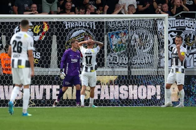 06.August.2026 - SOCCER - 2026 27 UEFA EUROPA LEAGUE, Third Qualifying Round, 1st Leg FC Hradec Kralove vs Besiktas JK Ondrej Mihalik (Hradec Kralove) shows disappointment during the match Hradec Kralove Hradec Kralove, Czech Republic Malsovicka Arena Malsovicka Arena Czech Republic Copyright: xYigitxOermex xPsxImagesxYigitxOermex xPsxImagesx