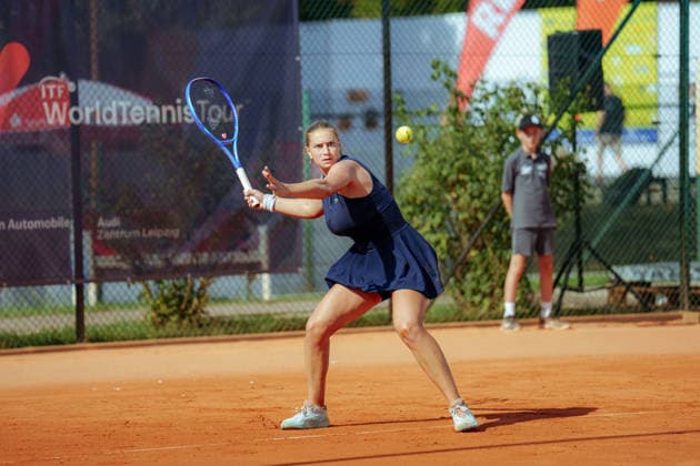 Leipzig Open 2026 - W75 Leipzig - Achtelfinale: Valentina Steiner (GER) - Julie Pastikova (CZE) Valentina Steiner (GER) schlägt den Ball mit der Vorhand zurück am 06.08.2026 im Leipziger Tennisclub 1990 e.V., Leipzig (Sachsen) Leipzig Leipziger Tennisclub 1990 e.V. Sachsen Deutschland *** Leipzig Open 2026 W75 Leipzig Round of 16 Valentina Steiner (GER) vs. Julie Pastikova (CZE) Valentina Steiner (GER) returns the ball with a forehand on August 6, 2026, at the Leipzig Tennis Club 1990 e.V., Leipzig, Saxony, Leipzig, Leipzig Tennis Club 1990 e.V., Saxony, Germany