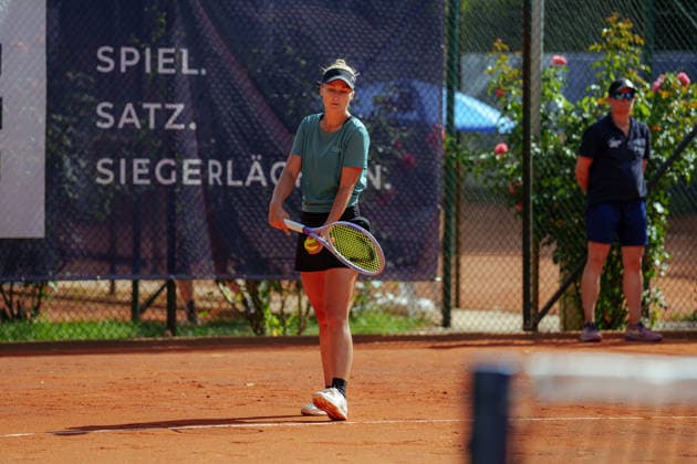 Leipzig Open 2026 - W75 Leipzig - Viertelfinale: Elena Malygina (EST) Ivana Sebestova (CZE) - Dalila Jakupovic (SLO) Yu-Yun Li (TPE) Dalila Jakupovic (SLO) beim Aufschlag am 06.08.2026 im Leipziger Tennisclub 1990 e.V., Leipzig (Sachsen) Leipzig Leipziger Tennisclub 1990 e.V. Sachsen Deutschland *** Leipzig Open 2026 W75 Leipzig Quarterfinals: Elena Malygina (EST), Ivana Sebestova (CZE), Dalila Jakupovic (SLO), Yu Yun Li (TPE); Dalila Jakupovic (SLO) serving on August 6, 2026, at the Leipzig Tennis Club 1990 e.V. , Leipzig, Saxony, Leipzig, Leipzig Tennis Club 1990 e.V., Saxony, Germany