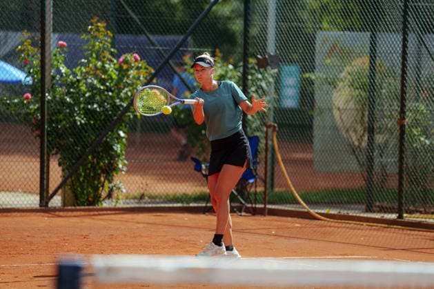 Leipzig Open 2026 - W75 Leipzig - Viertelfinale: Elena Malygina (EST) Ivana Sebestova (CZE) - Dalila Jakupovic (SLO) Yu-Yun Li (TPE) Dalila Jakupovic (SLO) schlägt mit der Vorhand den Ball zurück am 06.08.2026 im Leipziger Tennisclub 1990 e.V., Leipzig (Sachsen) Leipzig Leipziger Tennisclub 1990 e.V. Sachsen Deutschland *** Leipzig Open 2026 W75 Leipzig Quarterfinals: Elena Malygina (EST) vs. Ivana Sebestova (CZE) vs. Dalila Jakupovic (SLO) vs. Yu Yun Li (TPE). Dalila Jakupovic (SLO) returns the ball with her forehand on August 6, 2026, at the Leipzig Tennis Club 1990 e.V., Leipzig, Saxony, Leipzig, Leipzig Tennis Club, 1990 e.V., Saxony, Germany