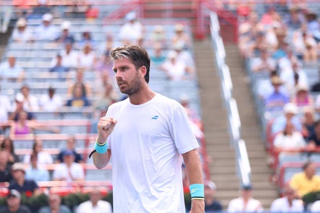 ATP, Tennis Herren Masters 1000 National Bank Open Montreal 2026 - Round of 32 - Day 6 Cameron Norrie of United Kingdom celebrates after a point during the Men™s round of 32 match against Ãlex de Minaur of Australia on day 6 of the ATP Masters 1000 National Bank Open at IGA Stadium. on August 6, 2026, in Montreal, Canada. (Photo by Horacio Zamora Eyepix Group) Copyright: xHoracioxZamorax xEyepixxGroupx HZ_06082026_194216