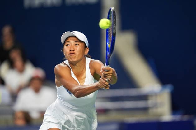 National Bank Open 2026 - Day 6 TORONTO, CANADA - AUGUST 6 : Shui Zhang of China in action against Aryna Sabalenka in the round of 32 during the WTA, Tennis Damen 1000 National Bank Open in Toronto, Ontario, Canada on August 6, 2026. Mert Alper Dervis Anadolu Ontario Canada. Editorial use only. Please get in touch for any other usage.  Copyright: x2026xAnadoluxMertxAlperxDervisx
