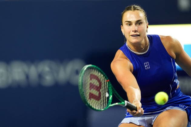 National Bank Open 2026 - Day 6 TORONTO, CANADA - AUGUST 6 : Aryna Sabalenka in action against Shui Zhang of China in the round of 32 during the WTA, Tennis Damen 1000 National Bank Open in Toronto, Ontario, Canada on August 6, 2026. Mert Alper Dervis Anadolu Ontario Canada. Editorial use only. Please get in touch for any other usage.  Copyright: x2026xAnadoluxMertxAlperxDervisx