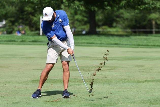 BEDMINSTER, NJ - AUGUST 06: Bryson DeChambeau of the LIV Golf League hits the ball on the 9th hole during the first round of LIV Golf New York on August 6, 2026 at Trump National Golf Club in Bedminster, New Jersey. (Photo by Andrew Mordzynski Icon Sportswire) GOLF: AUG 06 LIV Golf New York EDITORIAL USE ONLY Icon2608068128969