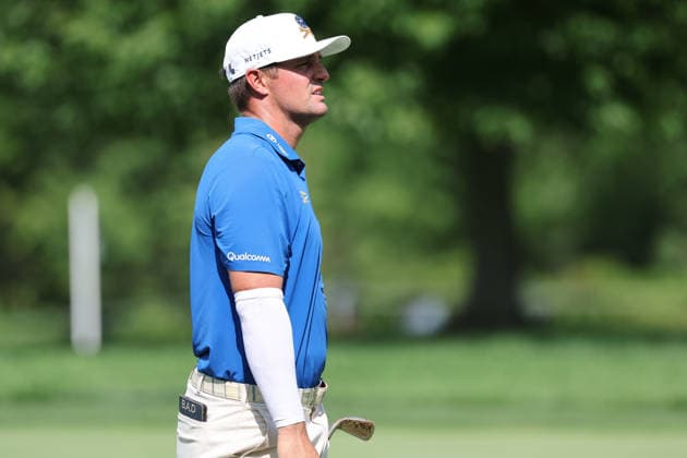 BEDMINSTER, NJ - AUGUST 06: Bryson DeChambeau of the LIV Golf League hits the ball on the 9th hole during the first round of LIV Golf New York on August 6, 2026 at Trump National Golf Club in Bedminster, New Jersey. (Photo by Andrew Mordzynski Icon Sportswire) GOLF: AUG 06 LIV Golf New York EDITORIAL USE ONLY Icon2608068128972