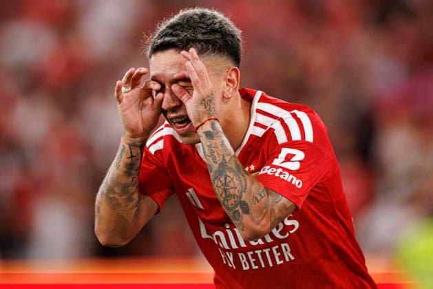 August 6, 2026, Lisbon, Portugal: Gianluca Prestianni (SL Benfica) seen celebrating a goal during the UEFA Europa League third round qualifying game between teams of SL Benfica and Heart of Midlothian FC at Estadio Da Luz. Final score; SL Benfica 6:1 Heart of Midlothian FC SL Benfica Vs Heart Of Midlothian FC In Lisbon - 06 Aug 2026  - ZUMAs197 20260806_aaa_s197_208 Copyright: xMaciejxRogowskix
