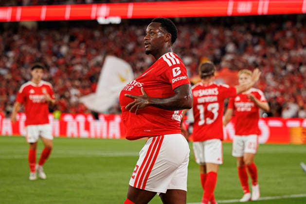 August 6, 2026, Lisbon, Portugal: Jhon Duran (SL Benfica) seen celebrating after scoring a goal during the UEFA Europa League third round qualifying game between teams of SL Benfica and Heart of Midlothian FC at Estadio Da Luz. Final score; SL Benfica 6:1 Heart of Midlothian FC Lisbon Portugal - ZUMAs197 20260806_aaa_s197_212 Copyright: xMaciejxRogowskix
